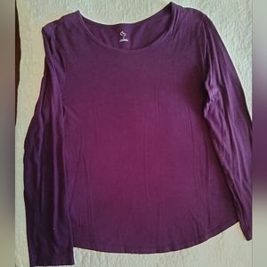Burgundy women's long sleeve top